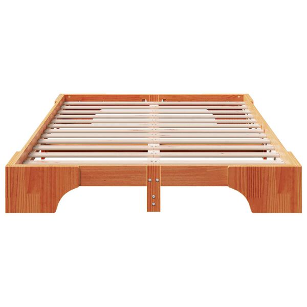 vidaXL Κρεβάτι Κερωμένο καφέ Ξύλο 120 x 200 cm Καφέ Κρεβάτι Ορθογώνιο