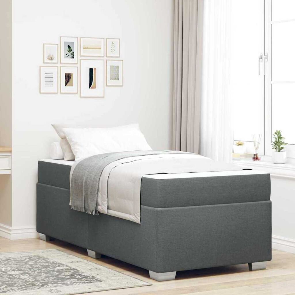 vidaXL Σκελετός Κρεβατιού Σκούρο γκρι 80 x 200 cm ύφασμα