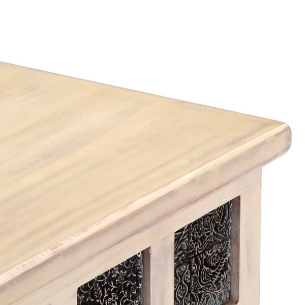 vidaXL Μπαούλο Αποθήκευσης Λευκό 110x40x45 εκ. Μασίφ Ξύλο Ακακίας
