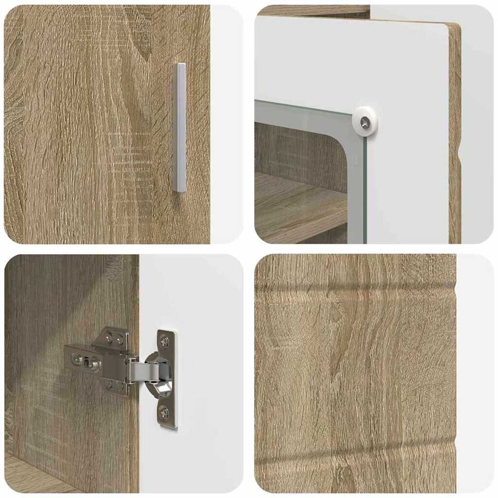vidaXL Πλαϊνό γραφείο με ράφι με πόρτα Sonoma Δρυς 55.5 x 29 x 100 εκ