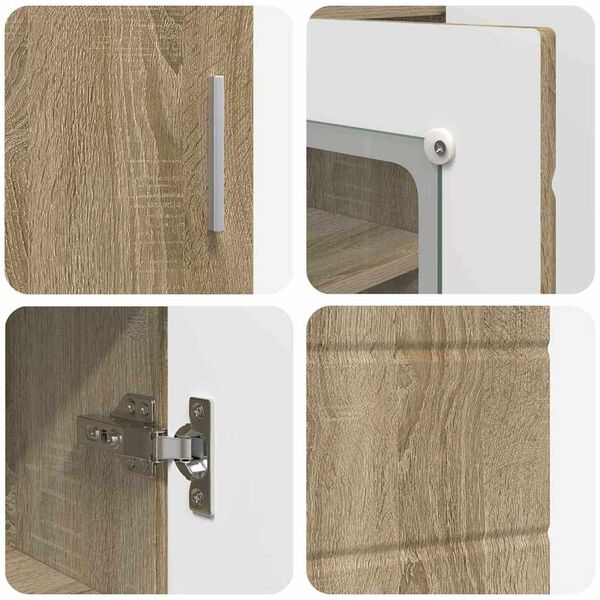 vidaXL Πλαϊνό γραφείο με ράφι με πόρτα Sonoma Δρυς 55.5 x 29 x 100 εκ