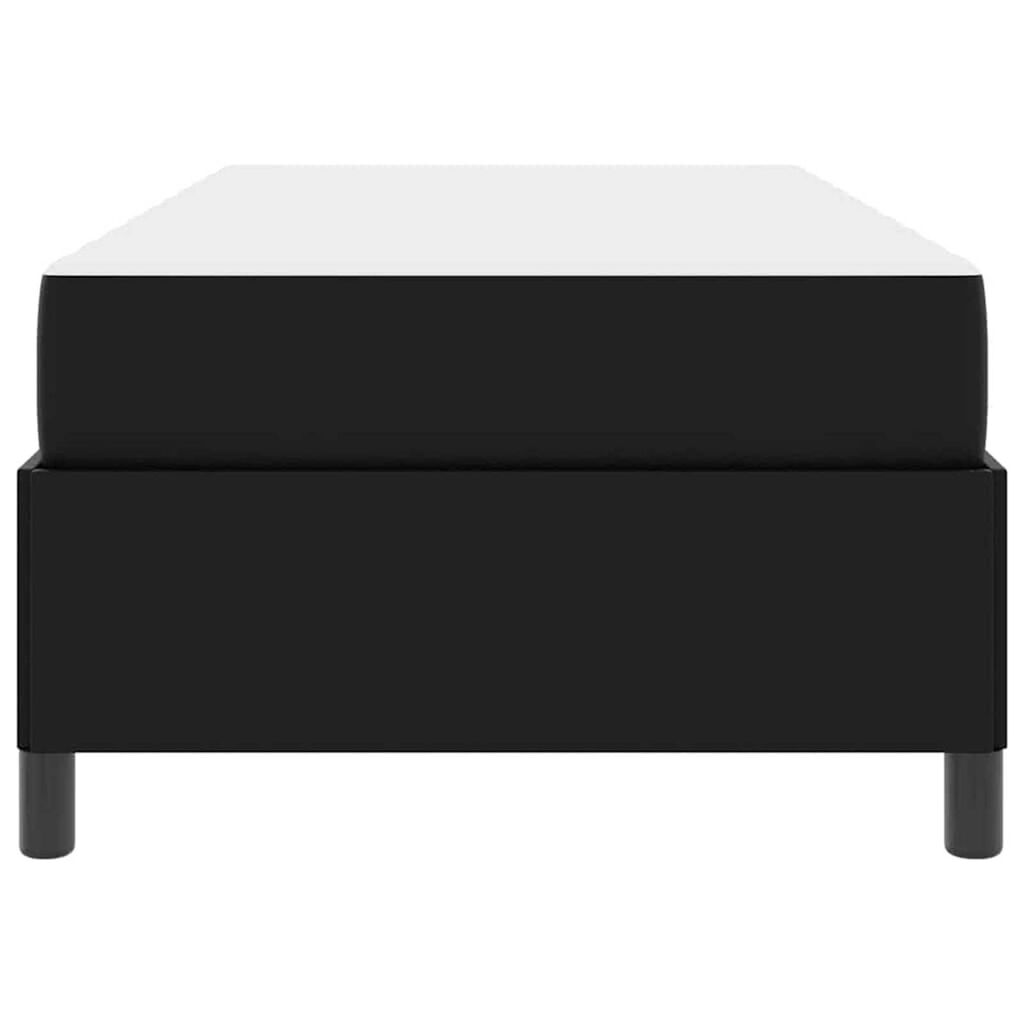 vidaXL Σκελετός κρεβατιού με στρώμα Μαύρο 90 x 190 cm Τεχνητό δέρμα
