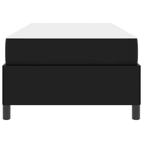 vidaXL Σκελετός κρεβατιού με στρώμα Μαύρο 90 x 190 cm Τεχνητό δέρμα
