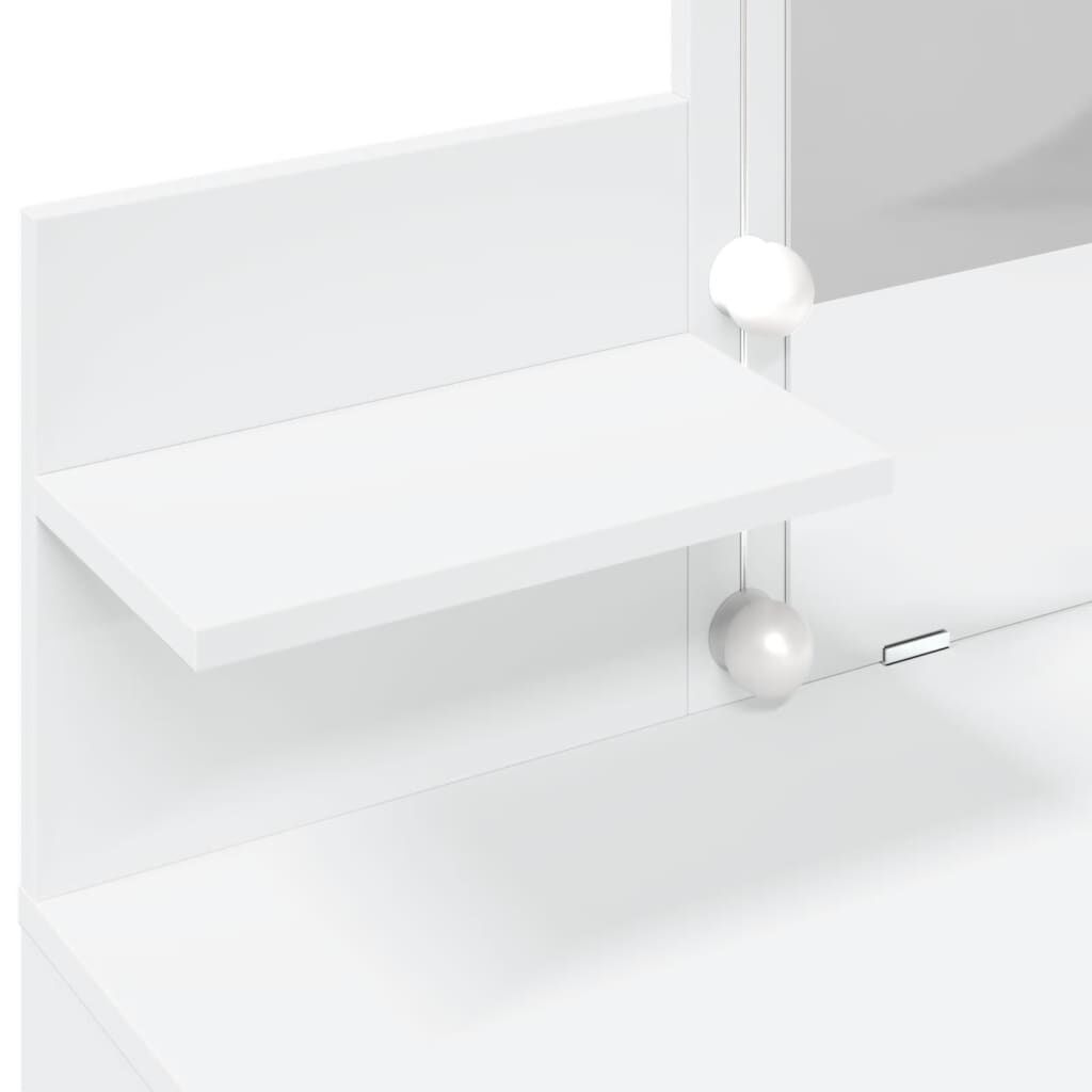 vidaXL Μπουντουάρ με LED Λευκό 100x40x130 εκ.