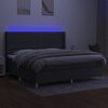 vidaXL &Kappa;&rho;&epsilon;&beta;ά&tau;&iota; Boxspring &mu;&epsilon; &Sigma;&tau;&rho;ώ&mu;&alpha; & LED &Sigma;&kappa;.&Gamma;&kappa;&rho;&iota; 200x200&epsilon;&kappa;. &Upsilon;&phi;&alpha;&sigma;&mu;ά&tau;&iota;&nu;&omicron;