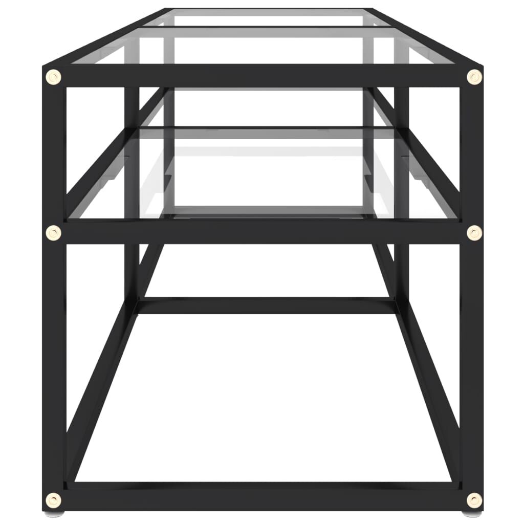 vidaXL Έπιπλο Τηλεόρασης Διαφανές 140x40x40,5εκ. από Γυαλί Ασφαλείας
