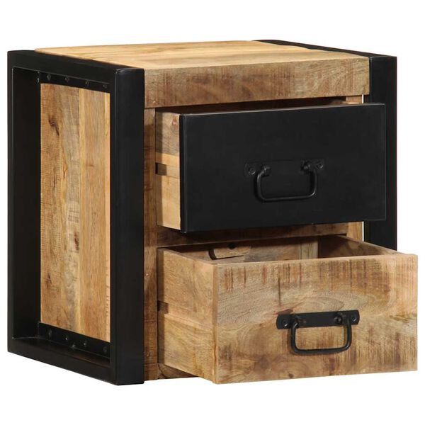vidaXL Κομοδίνο 40x35x40 cm Στερεό ακατέργαστο ξύλο Mango
