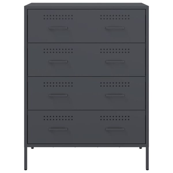vidaXL Μπουφές Ανθρακί 68x39x89 εκ. από Ατσάλι