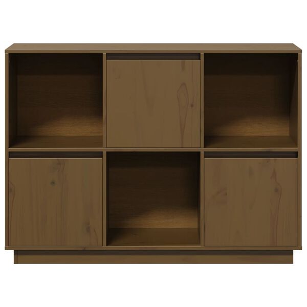 vidaXL Ντουλάπι Καφέ Μελί 110,5x35x80 εκ. από Μασίφ Ξύλο Πεύκου