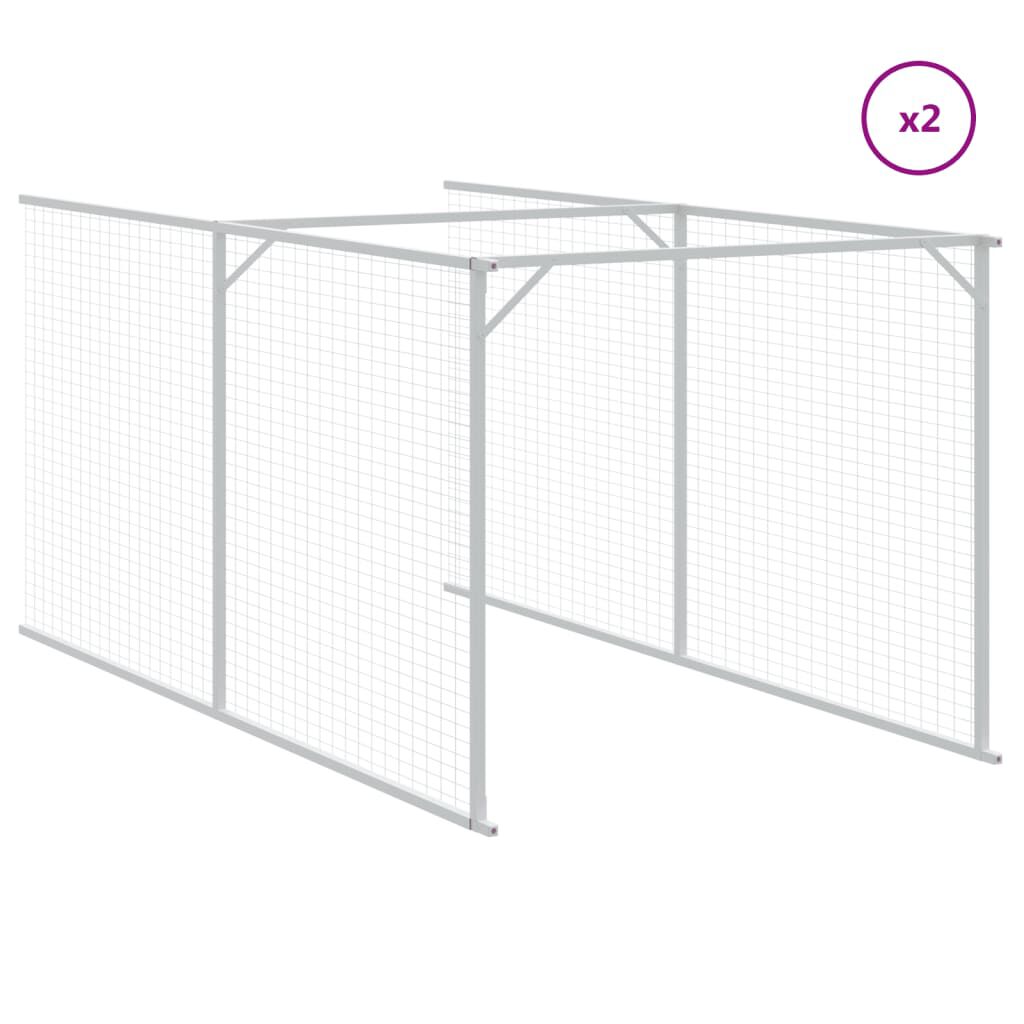 vidaXL Σπιτάκι Σκύλου με Οροφή Ανθρακί 117x609x123 εκ. Γαλβαν. Χάλυβας