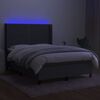 vidaXL &Kappa;&rho;&epsilon;&beta;ά&tau;&iota; Boxspring &mu;&epsilon; &Sigma;&tau;&rho;ώ&mu;&alpha; & LED &Sigma;&kappa;.&Gamma;&kappa;&rho;&iota; 140x190&epsilon;&kappa;. &Upsilon;&phi;&alpha;&sigma;&mu;ά&tau;&iota;&nu;&omicron;