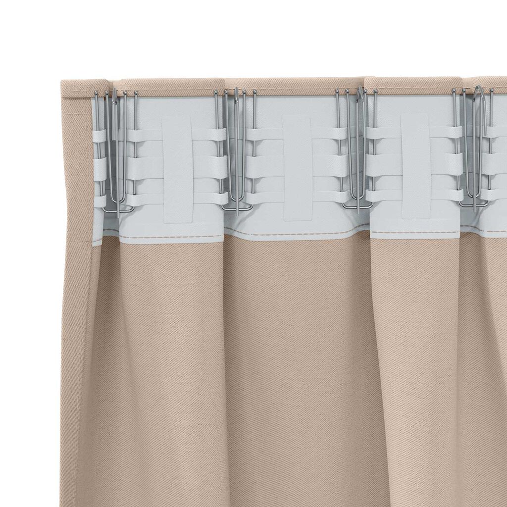 vidaXL Κουρτίνες με κουρτίνες 2 pcs Taupe 225 x 140 εκ. Πολυεστέρας