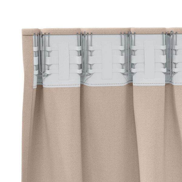 vidaXL Κουρτίνες με κουρτίνες 2 pcs Taupe 225 x 140 εκ. Πολυεστέρας