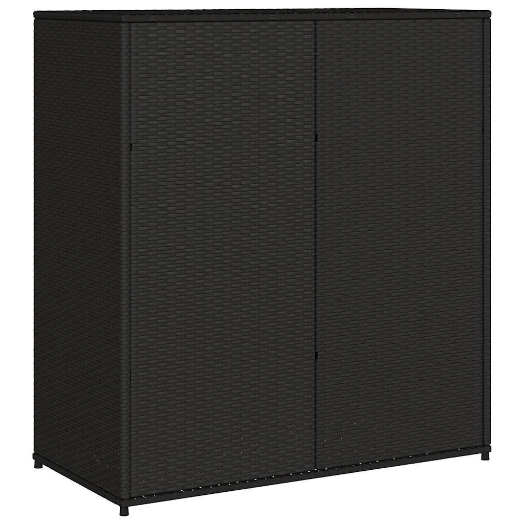vidaXL Ντουλάπι Αποθήκευσης Κήπου Μαύρο 105x55x113 εκ. από Συνθ. Ρατάν