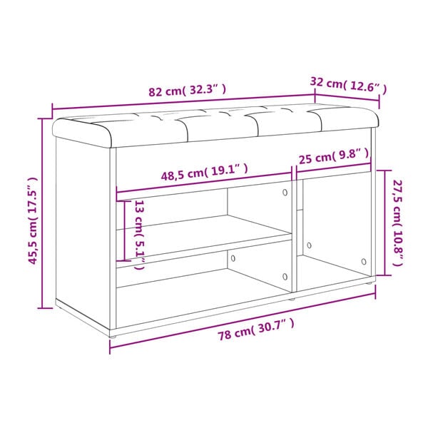 vidaXL Παπουτσοθήκη Λευκή 82 x 32 x 45,5 εκ. από Επεξεργασμένο Ξύλο