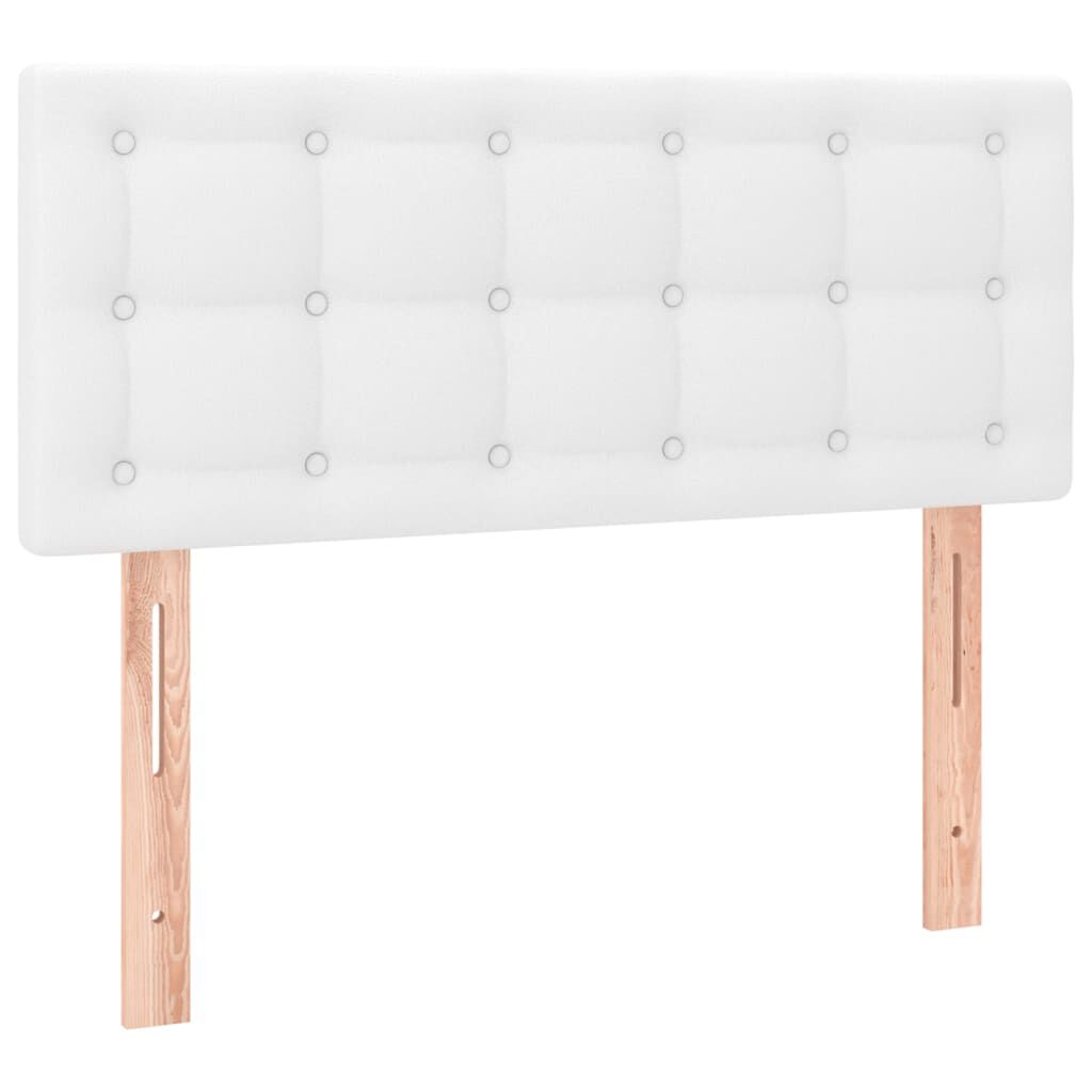 vidaXL Κρεβάτι Boxspring με Στρώμα Λευκό 100x200εκ.από Συνθετικό Δέρμα