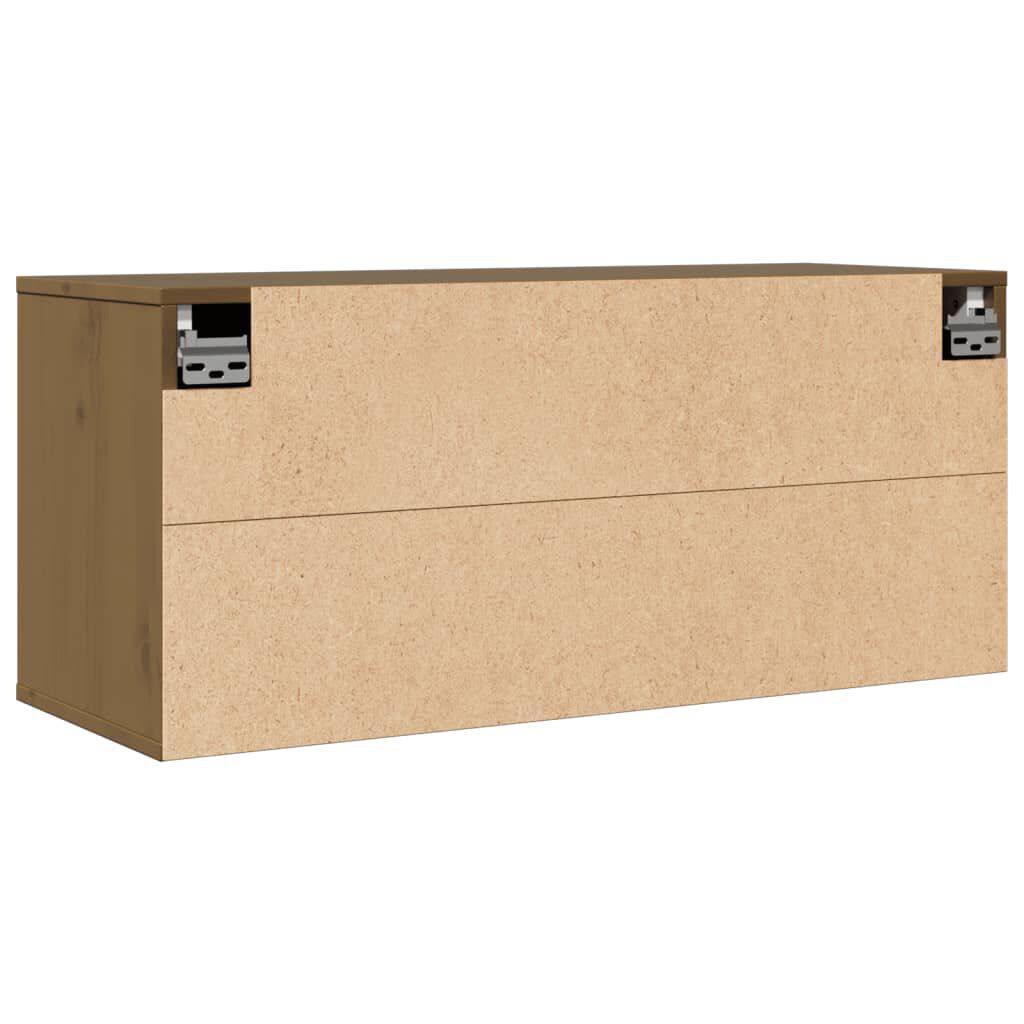 vidaXL Ντουλάπι Τοίχου Καφέ Μελί 80x30x35 εκ. από Μασίφ Ξύλο Πεύκου