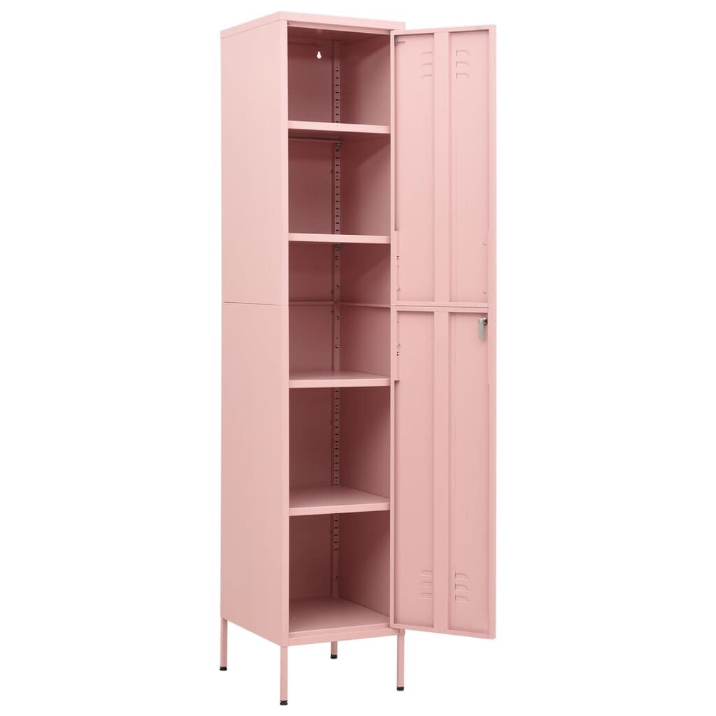 vidaXL Φοριαμός Ροζ 35 x 46 x 180 εκ. από Ατσάλι