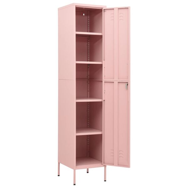 vidaXL Φοριαμός Ροζ 35 x 46 x 180 εκ. από Ατσάλι