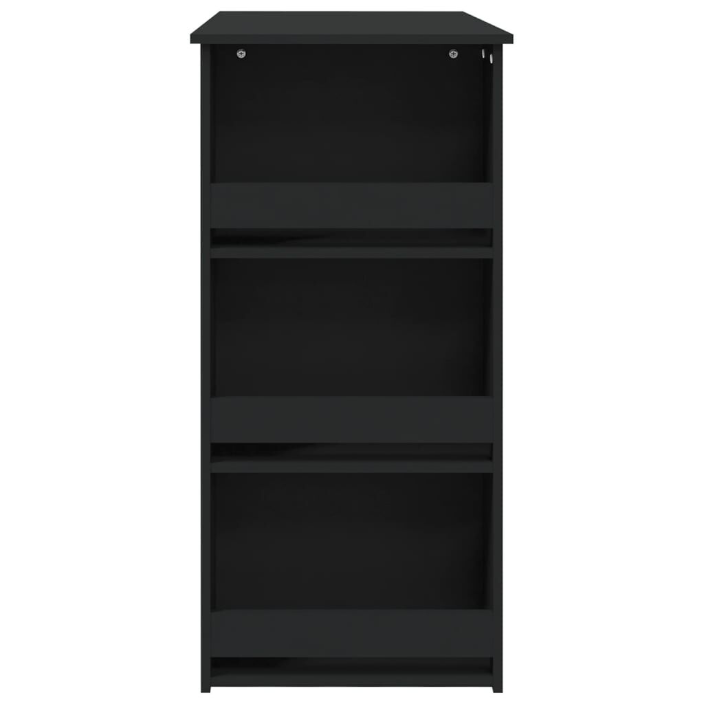 vidaXL Τραπέζι Μπαρ με Ράφια Μαύρο 102x50x103,5 εκ. Επεξ. Ξύλο