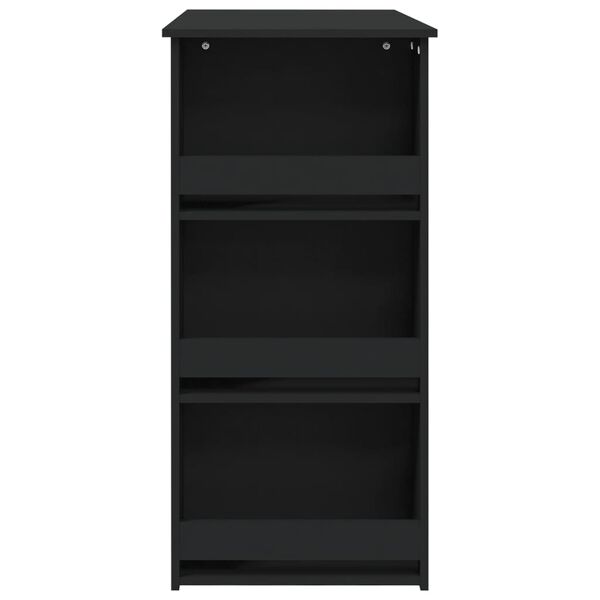 vidaXL Τραπέζι Μπαρ με Ράφια Μαύρο 102x50x103,5 εκ. Επεξ. Ξύλο