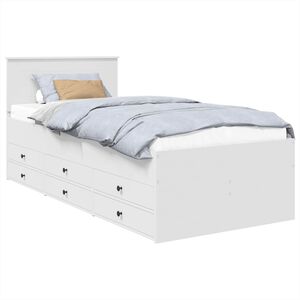 vidaXL &Kappa;&alpha;&nu;&alpha;&pi;έ&sigmaf; &Kappa;&rho;&epsilon;&beta;ά&tau;&iota; &Lambda;&epsilon;&upsilon;&kappa;ό &kappa;&alpha;&iota; &Mu;&alpha;ύ&rho;&omicron; 75 x 190 cm &Epsilon;&pi;&epsilon;&xi;&epsilon;&rho;&gamma;&alpha;&sigma;&mu;έ&nu;&omicron; &Xi;ύ&lambda;&omicron;