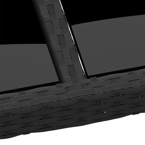 vidaXL Τραπέζι Κήπου Μαύρο 250x100x75 εκ. Ψημένο Γυαλί/Συνθετικό Ρατάν