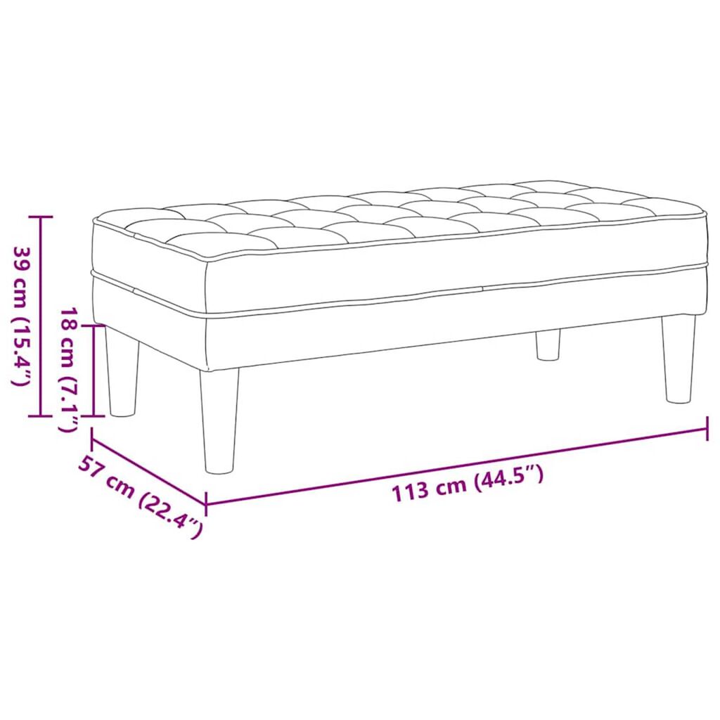 vidaXL παγκάκι Σκούρο πράσινο 113 x 57 x 39 εκ. ύφασμα