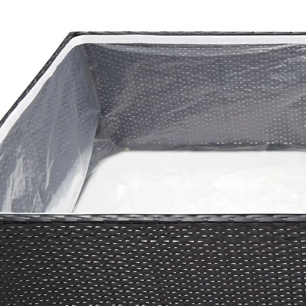 vidaXL Ζαρντινιέρα Κήπου Μαύρη 157 x 80 x 40 εκ. από Συνθετικό Ρατάν
