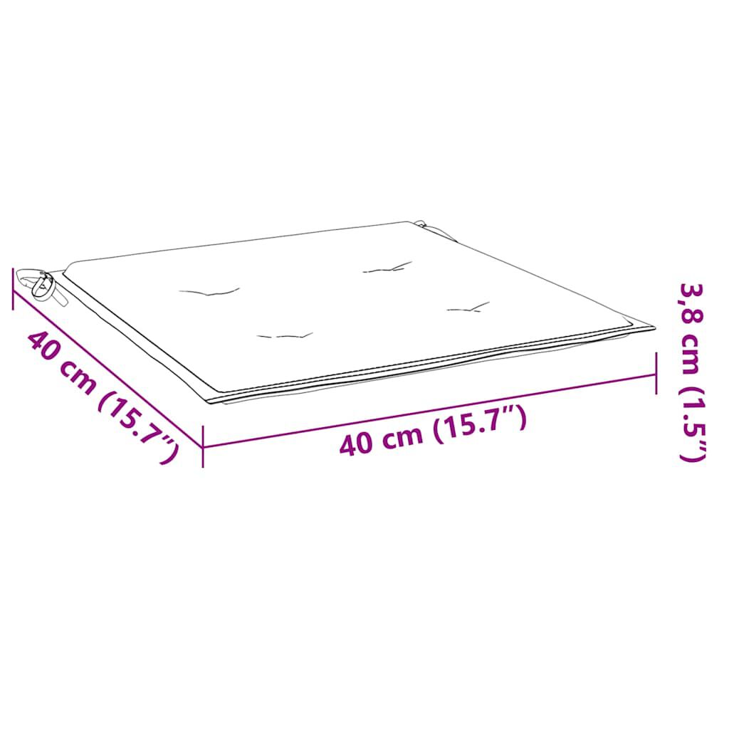 vidaXL Μαξιλάρια Καρέκλας Κήπου 2 τεμ. Ανθρακί 40x40x4 εκ. Υφασμάτινα