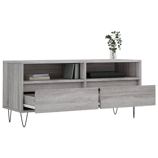 vidaXL Έπιπλο Τηλεόρασης Γκρι Sonoma 100x34,5x44,5 εκ. Επεξεργ. Ξύλο