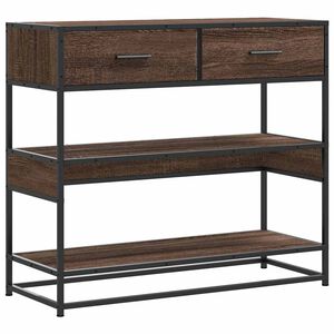 vidaXL Τραπέζι Κονσόλα Καφέ Δρυς 90x35x80 εκ. Επεξεργασμένο Ξύλο