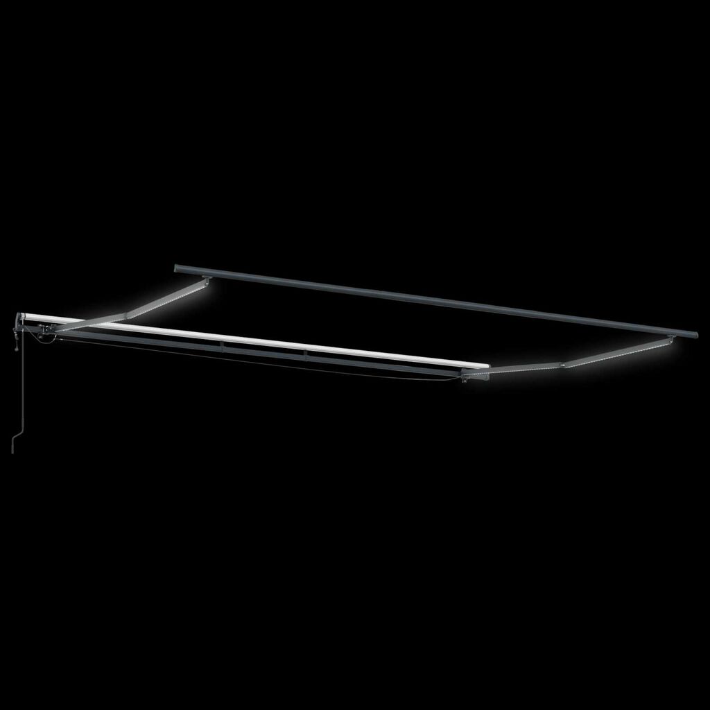 vidaXL Αυτόματη Ανασυρόμενη Τέντα με LED Μαύρη 450x350 cm