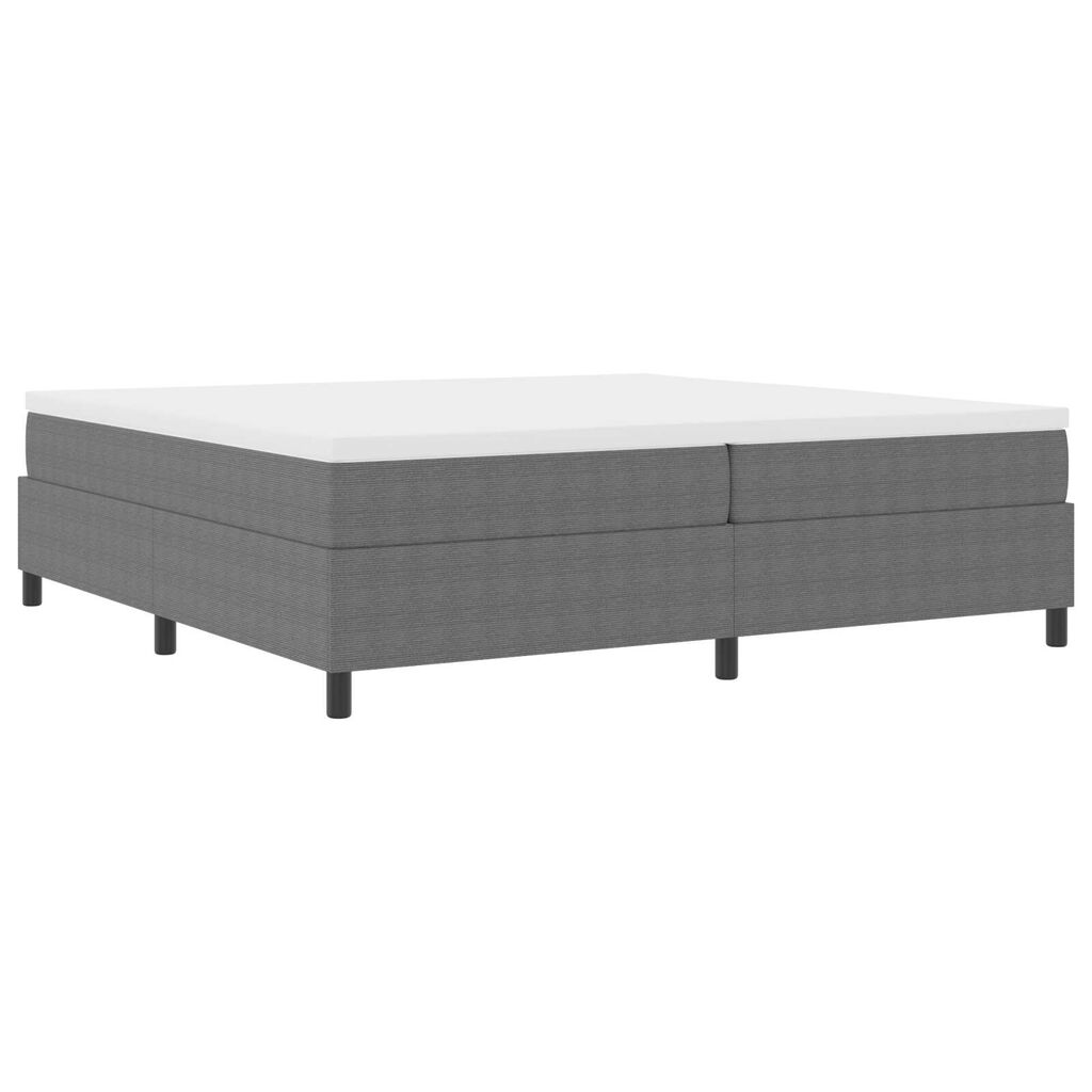 vidaXL Κρεβάτι Box Spring με Στρώμα σε Ανοιχτό Γκρι, 200 x 200 cm, Ύφασμα Κορδούρας