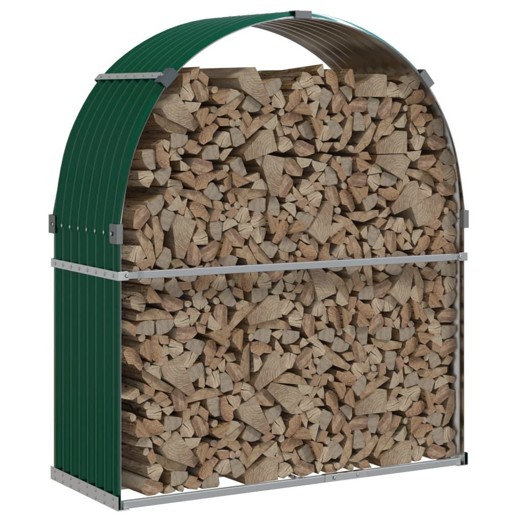 vidaXL Ξυλοθήκη Πράσινη 120 x 45 x 140 εκ. από Γαλβανισμένο Ατσάλι