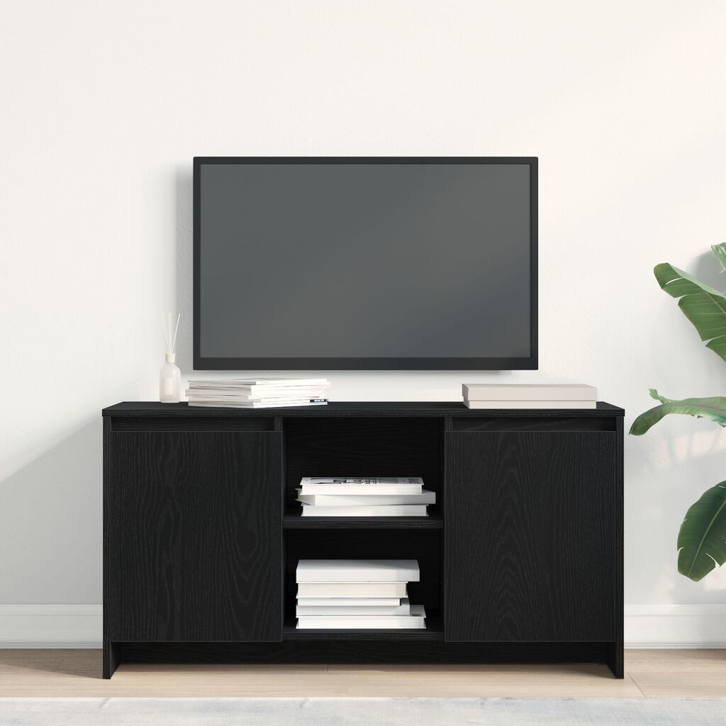 vidaXL Κάθισμα TV σε Μαύρο Δρυς 102x37,5x52,5 εκ από Επεξεργασμένο Ξύλο
