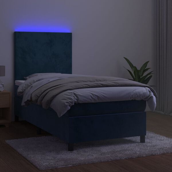 vidaXL &Kappa;&rho;&epsilon;&beta;ά&tau;&iota; Boxspring &mu;&epsilon; &Sigma;&tau;&rho;ώ&mu;&alpha; & LED &Sigma;&kappa;. &Mu;&pi;&lambda;&epsilon; 80x200 &epsilon;&kappa;. &Beta;&epsilon;&lambda;&omicron;ύ&delta;&iota;&nu;&omicron;