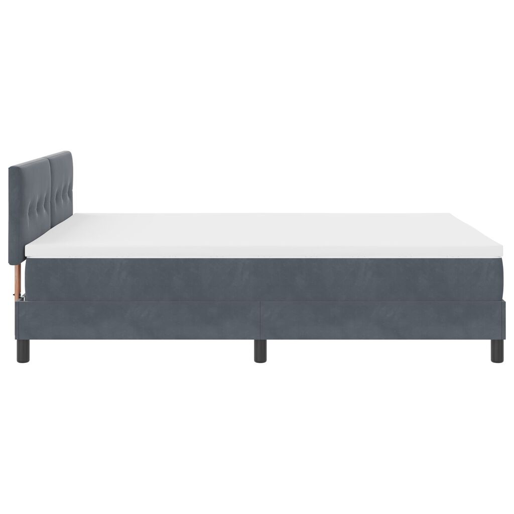 Κρεβάτι Box Spring με Στρώμα vidaXL Γκρί 160x200 εκ Βελούδο