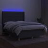 vidaXL &Kappa;&rho;&epsilon;&beta;ά&tau;&iota; Boxspring &mu;&epsilon; &Sigma;&tau;&rho;ώ&mu;&alpha; & LED &Sigma;&kappa;.&Gamma;&kappa;&rho;&iota; 140x190&epsilon;&kappa;. &Upsilon;&phi;&alpha;&sigma;&mu;ά&tau;&iota;&nu;&omicron;