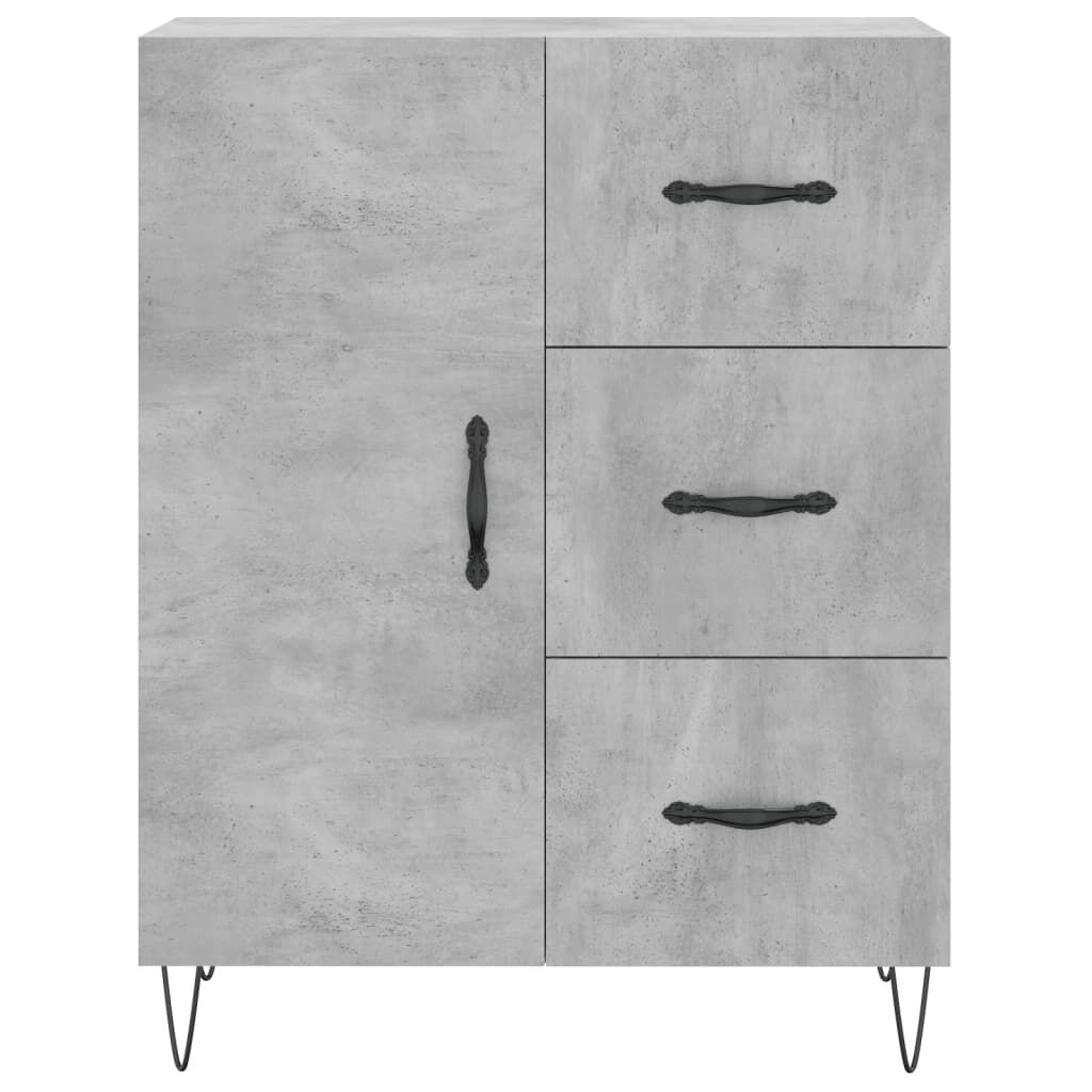 vidaXL Ντουλάπι Γκρι Σκυροδέματος 69,5x34x180 εκ. Επεξεργασμένο Ξύλο