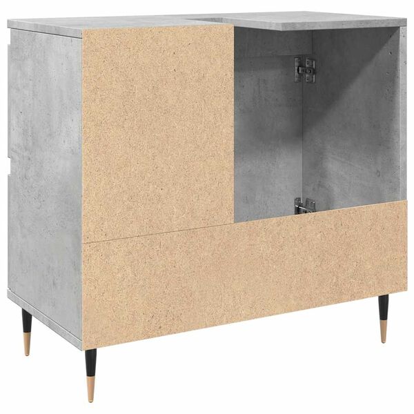 vidaXL Ντουλάπι Μπάνιου Γκρι Σκυροδέματος 65x33x60 εκ. Επεξ. Ξύλο