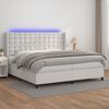 vidaXL &Kappa;&rho;&epsilon;&beta;ά&tau;&iota; Boxspring &mu;&epsilon; &Sigma;&tau;&rho;ώ&mu;&alpha; & LED &Lambda;&epsilon;&upsilon;&kappa;ό 200x200 &epsilon;&kappa;. &Sigma;&upsilon;&nu;&theta;. &Delta;έ&rho;&mu;&alpha;
