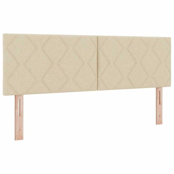 vidaXL Κρεβάτι με Ελατήρια με στρώμα Κρεμ 160 x 200 cm ύφασμα