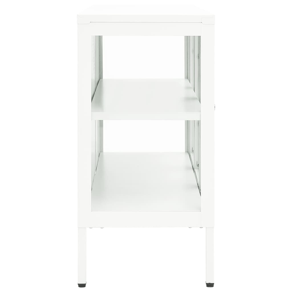vidaXL Μπουφές Λευκός 105 x 35 x 70 εκ. από Ατσάλι και Γυαλί