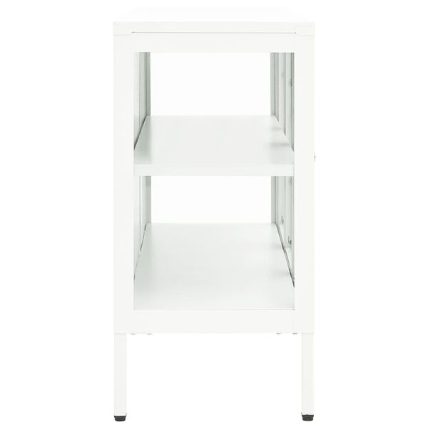vidaXL Μπουφές Λευκός 105 x 35 x 70 εκ. από Ατσάλι και Γυαλί