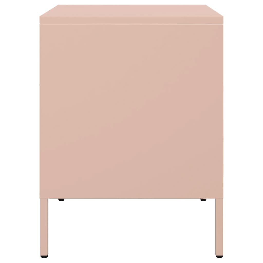 vidaXL Κομοδίνο Ροζ 36x39x50,5 εκ. από Χάλυβα
