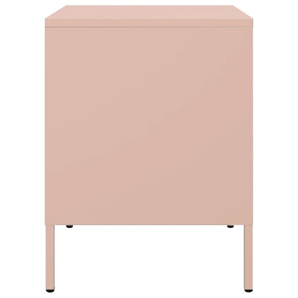 vidaXL Κομοδίνο Ροζ 36x39x50,5 εκ. από Χάλυβα