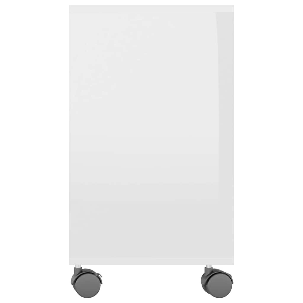 vidaXL Τραπέζι Βοηθητικό Γυαλιστ.Λευκό 70x35x55 εκ. Επεξεργασμένο Ξύλο