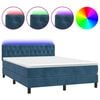 vidaXL &Kappa;&rho;&epsilon;&beta;ά&tau;&iota; Boxspring &mu;&epsilon; &Sigma;&tau;&rho;ώ&mu;&alpha; & LED &Sigma;&kappa;. &Mu;&pi;&lambda;&epsilon; 140x190&epsilon;&kappa;. &Beta;&epsilon;&lambda;&omicron;ύ&delta;&iota;&nu;&omicron;