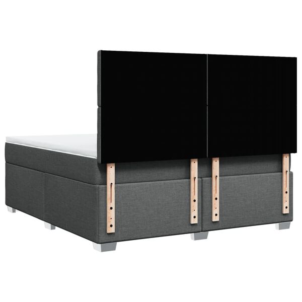vidaXL Κρεβάτι Boxspring με Στρώμα Σκούρο Γκρι 180x200 εκ Υφασμάτιν
